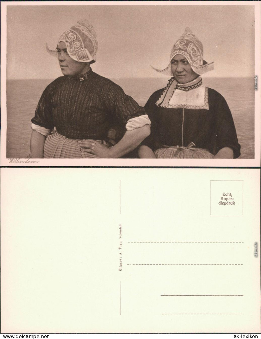 Ansichtskarte Edam-Volendam Frauen, Tracht Am Meer 1930 - Volendam