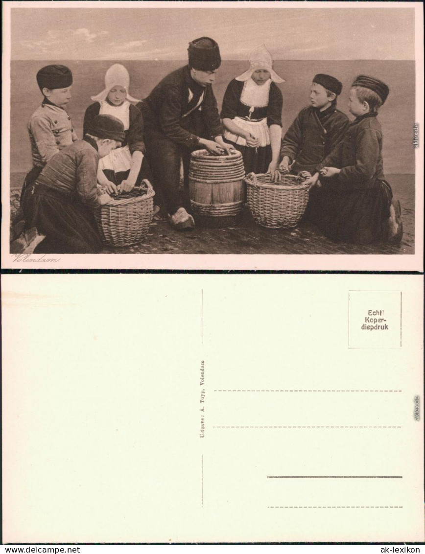 Ansichtskarte Edam-Volendam Fischer, Kinder Fangkörbe 1930 - Volendam