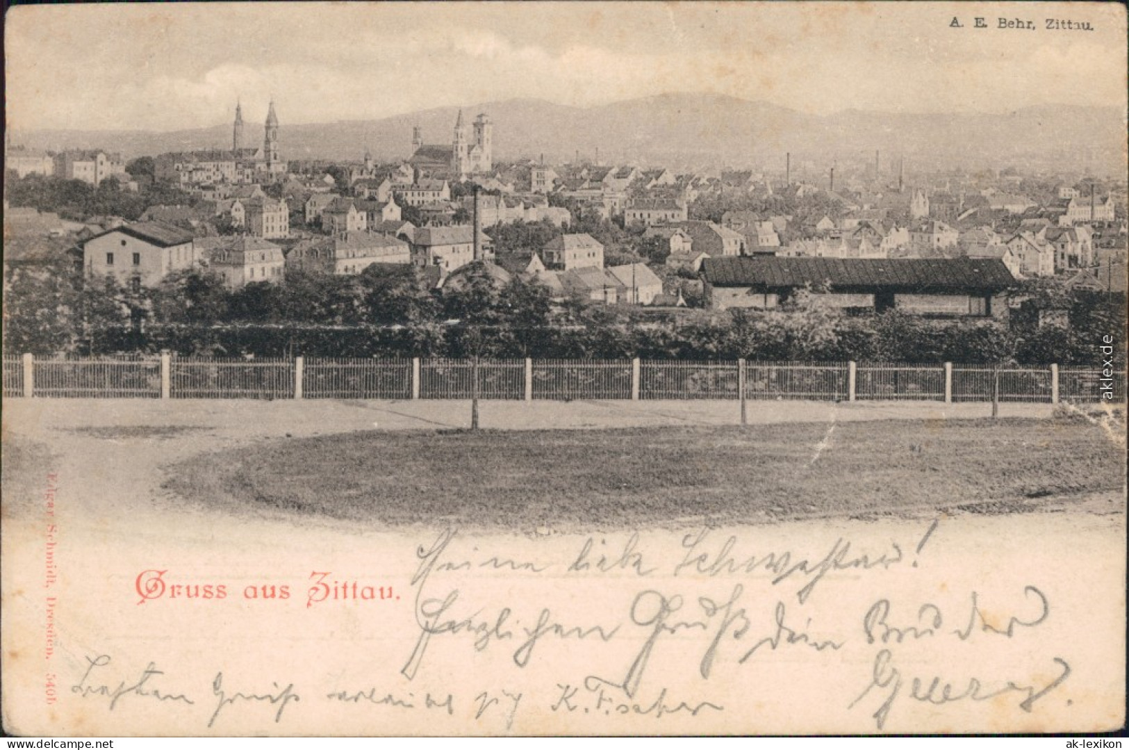 Ansichtskarte Zittau Platz - Blick Auf Die Stadt 1900  - Zittau