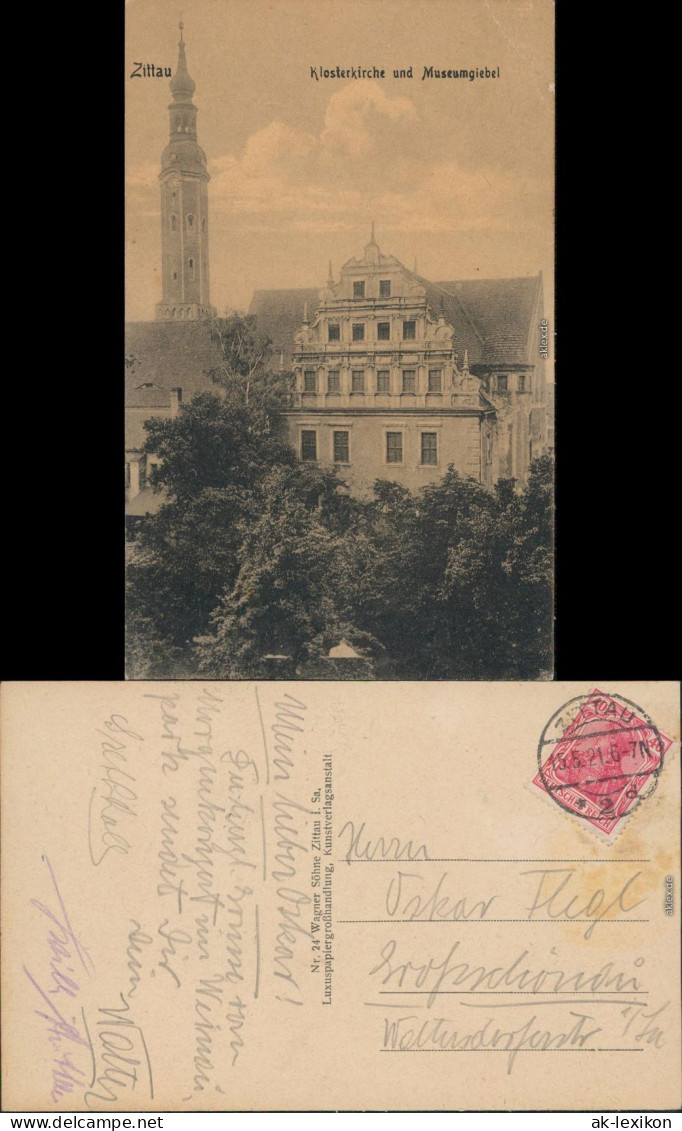 Ansichtskarte Zittau Museumsgiebel Und Klosterkirche 1921  - Zittau