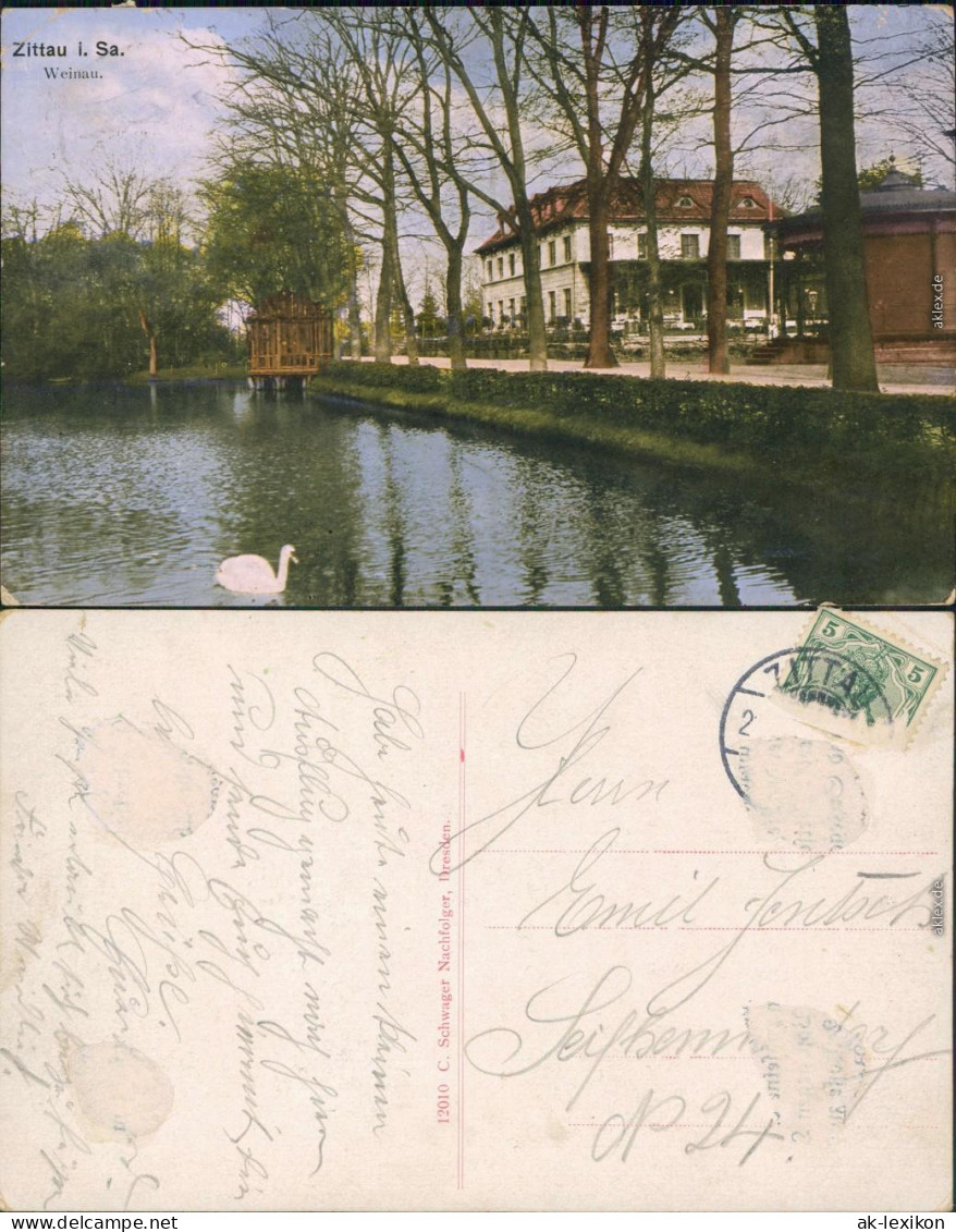 Ansichtskarte Zittau Weinau Restauration 1913  - Zittau