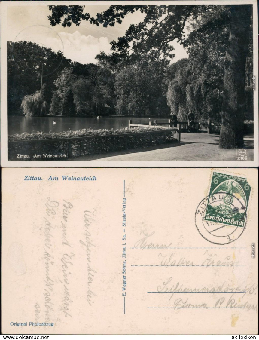 Ansichtskarte Zittau Anlagen Am Weinauteich 1935  - Zittau