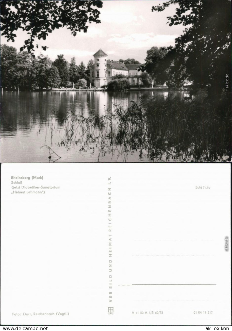 Ansichtskarte Rheinsberg Schloss Mit See S/w 1975 - Rheinsberg