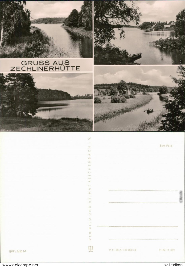 Ansichtskarte Zechlinerhütte-Rheinsberg Schlabornsee, Kanal 1973 - Zechlinerhütte