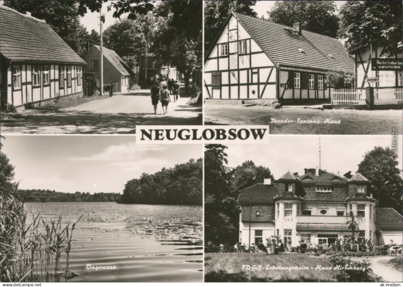 Neuglobsow-Stechlin Straße, Theodor-Fontane-Haus, Dagowsee, Erholungsheim 1973 - Neuglobsow