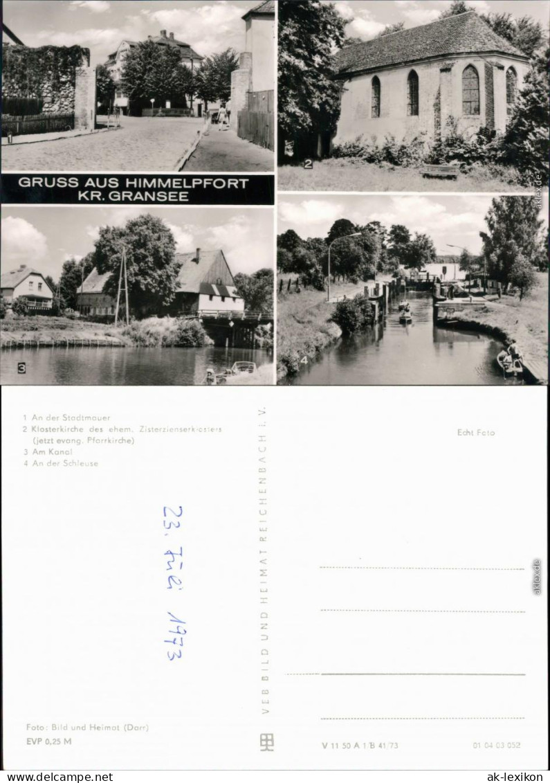 Himmelpfort-Fürstenberg/Havel Stadtmauer, Klosterkirche, Kanal, Schleuse 1973 - Fuerstenberg