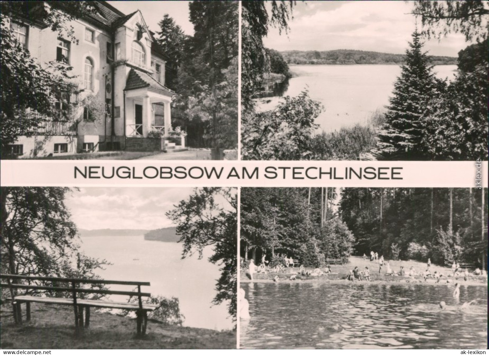 Ansichtskarte Neuglobsow-Stechlin Haus, Stechlinsee, Badestelle 1973 - Neuglobsow