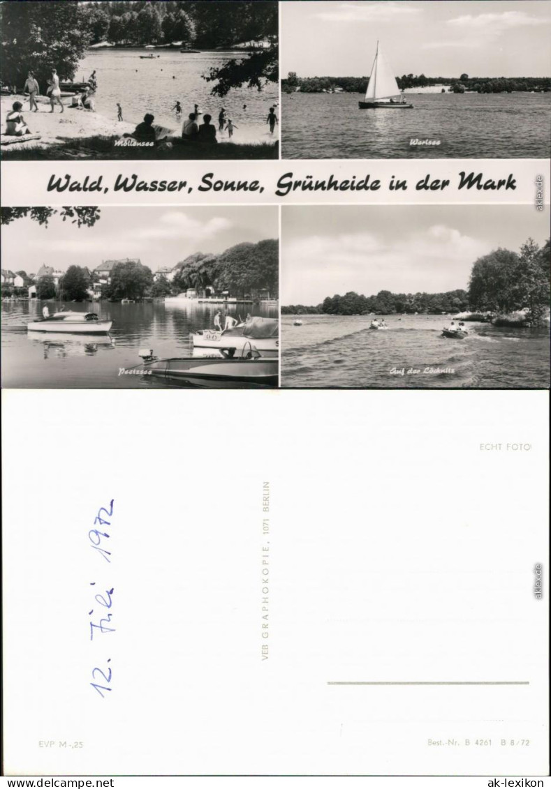 Ansichtskarte Grünheide (Mark) Möllensee, Werlsee, Peetzsee, Löcknitz 1972 - Gruenheide