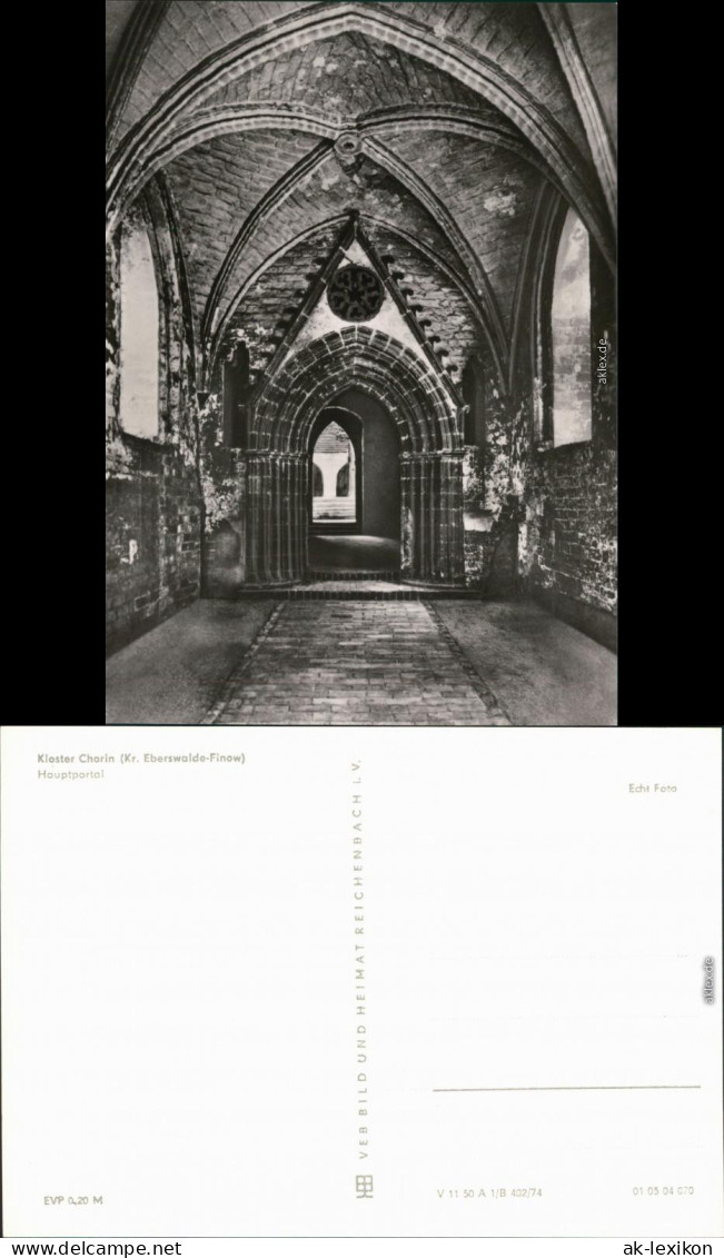 Ansichtskarte Chorin Kloster - Hauptportal 1974 - Chorin
