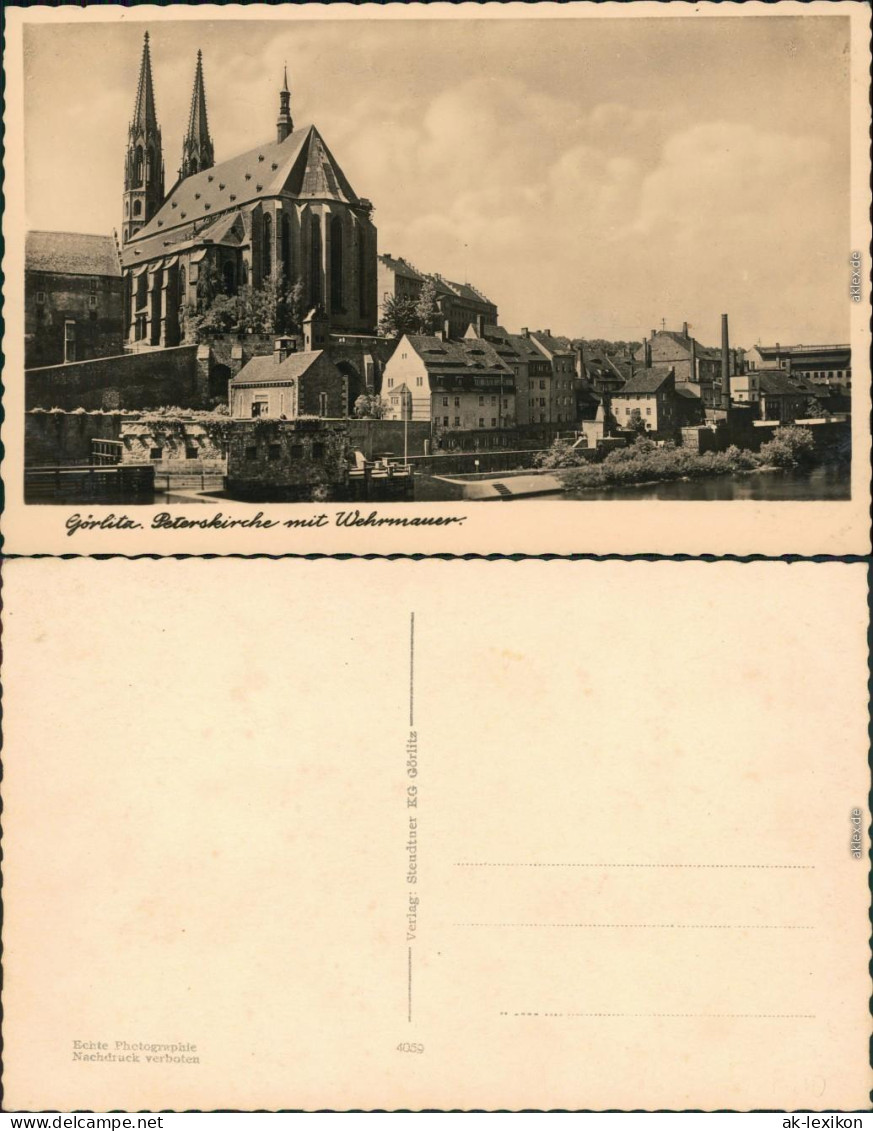 Görlitz Zgorzelec Blick Auf Die Peterskirche Mit Wehrmauer 1940  - Görlitz