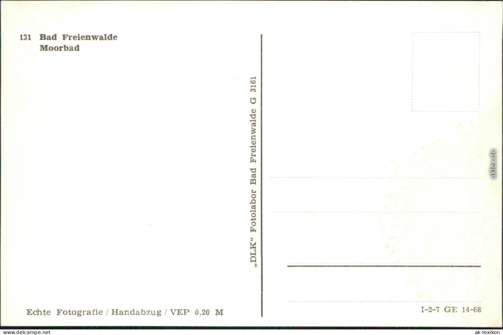 Ansichtskarte Bad Freienwalde Moorbad 1968 - Bad Freienwalde