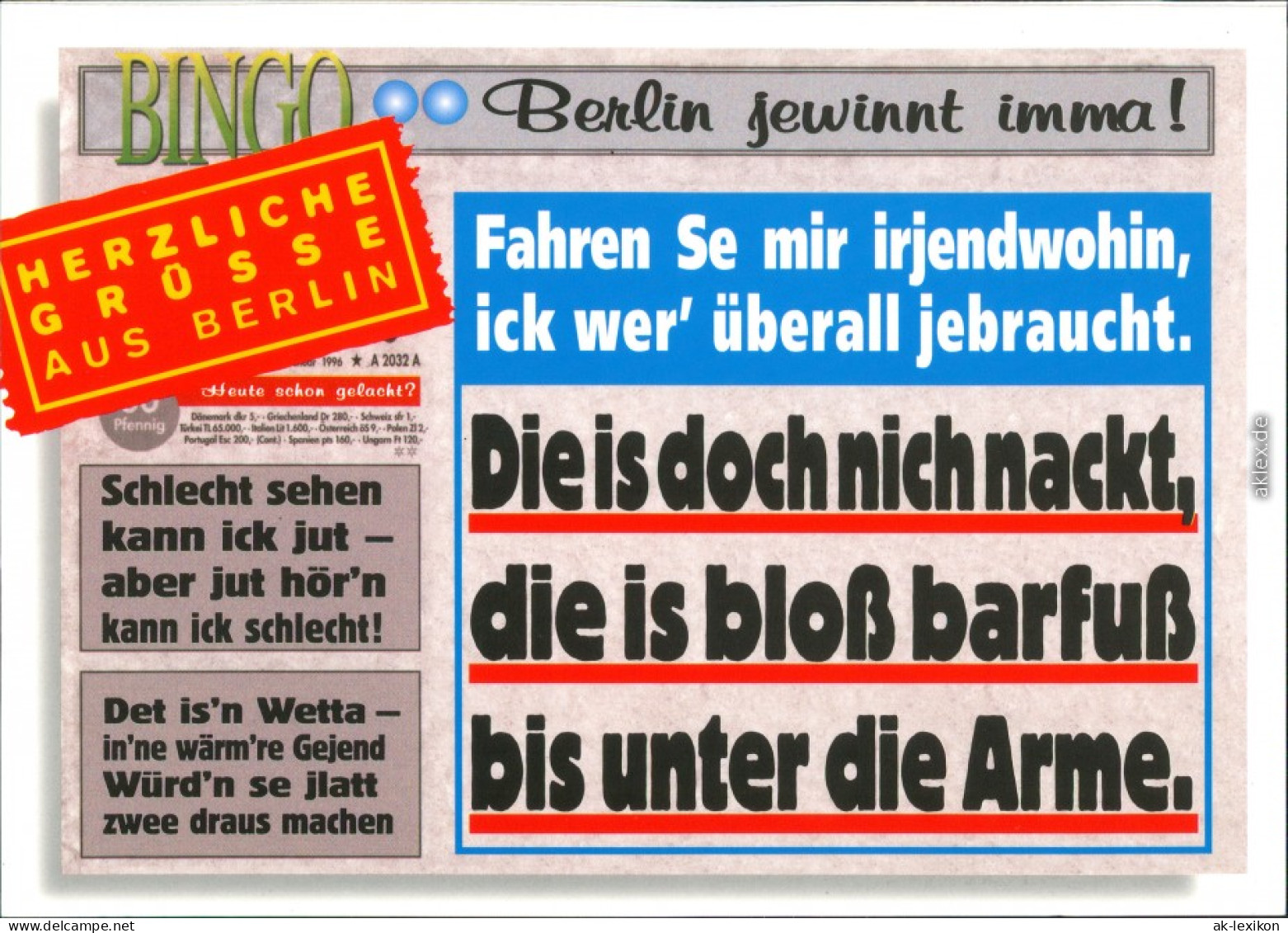 Ansichtskarte  Grüße Aus Berlin, Berliner Schnauze Mit Herz 1980 - Humor