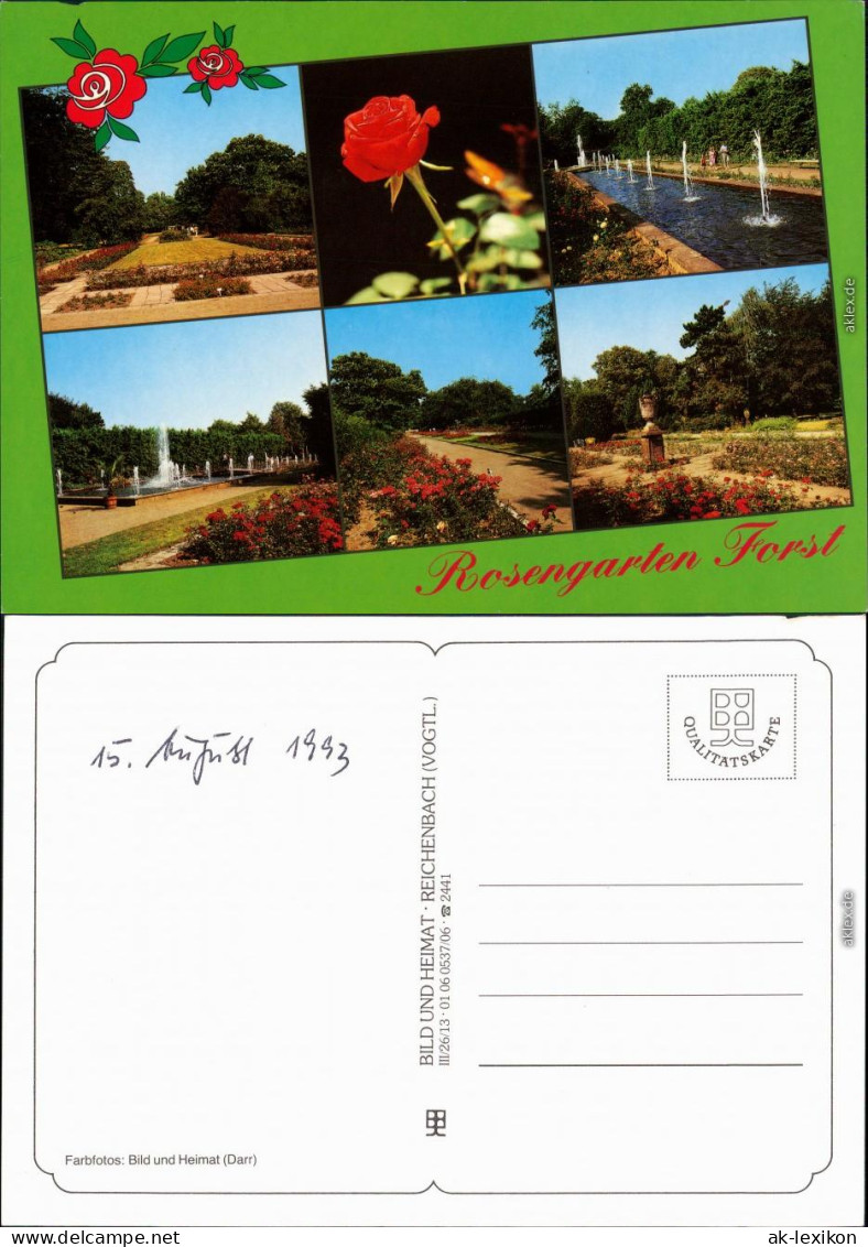Ansichtskarte Forst (Lausitz) Baršć Rosengarten 1995 - Forst