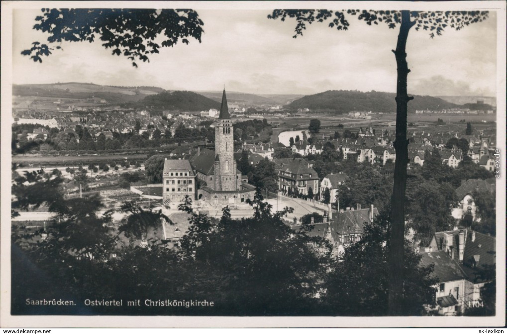 Ansichtskarte Saarbrücken Ostviertel Mit Christkönigkirche 1940 - Saarbruecken