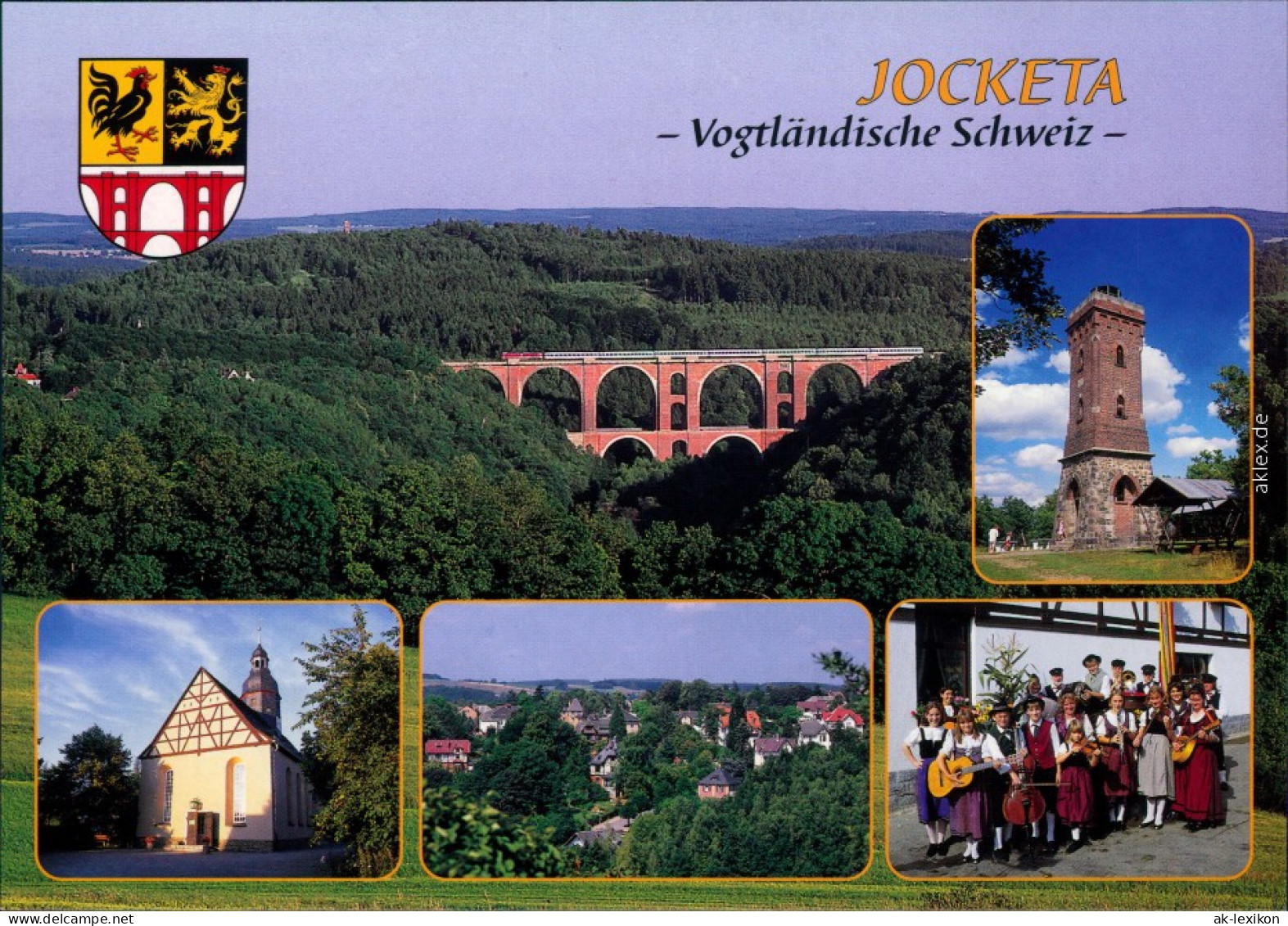Jocketa-Pöhl Elstertalbrücke,   Julius-Mosen-Turm, Trachten 2002 - Pöhl