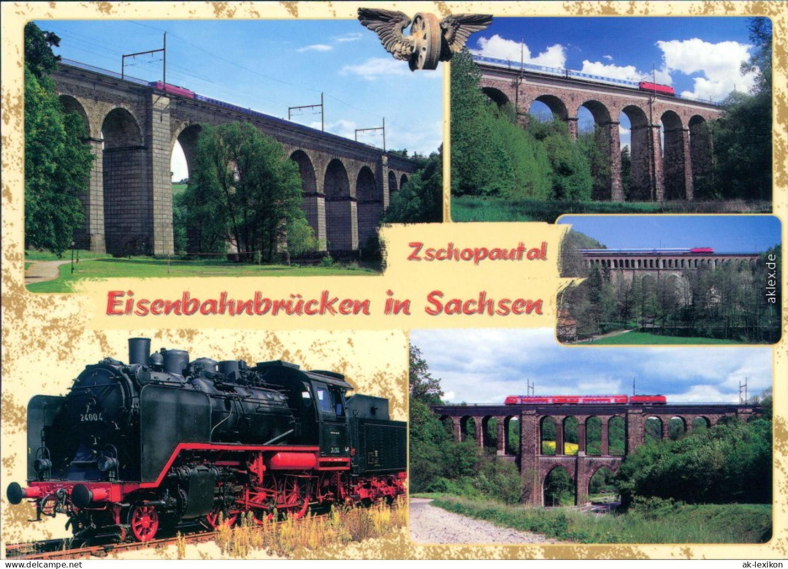 Ansichtskarte Zschopau Eisenbahnbrücken, Zschopautal 2002 - Zschopau