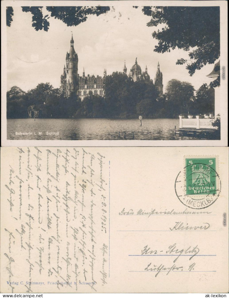 Ansichtskarte Schwerin Schweriner Schloss 1925 - Schwerin