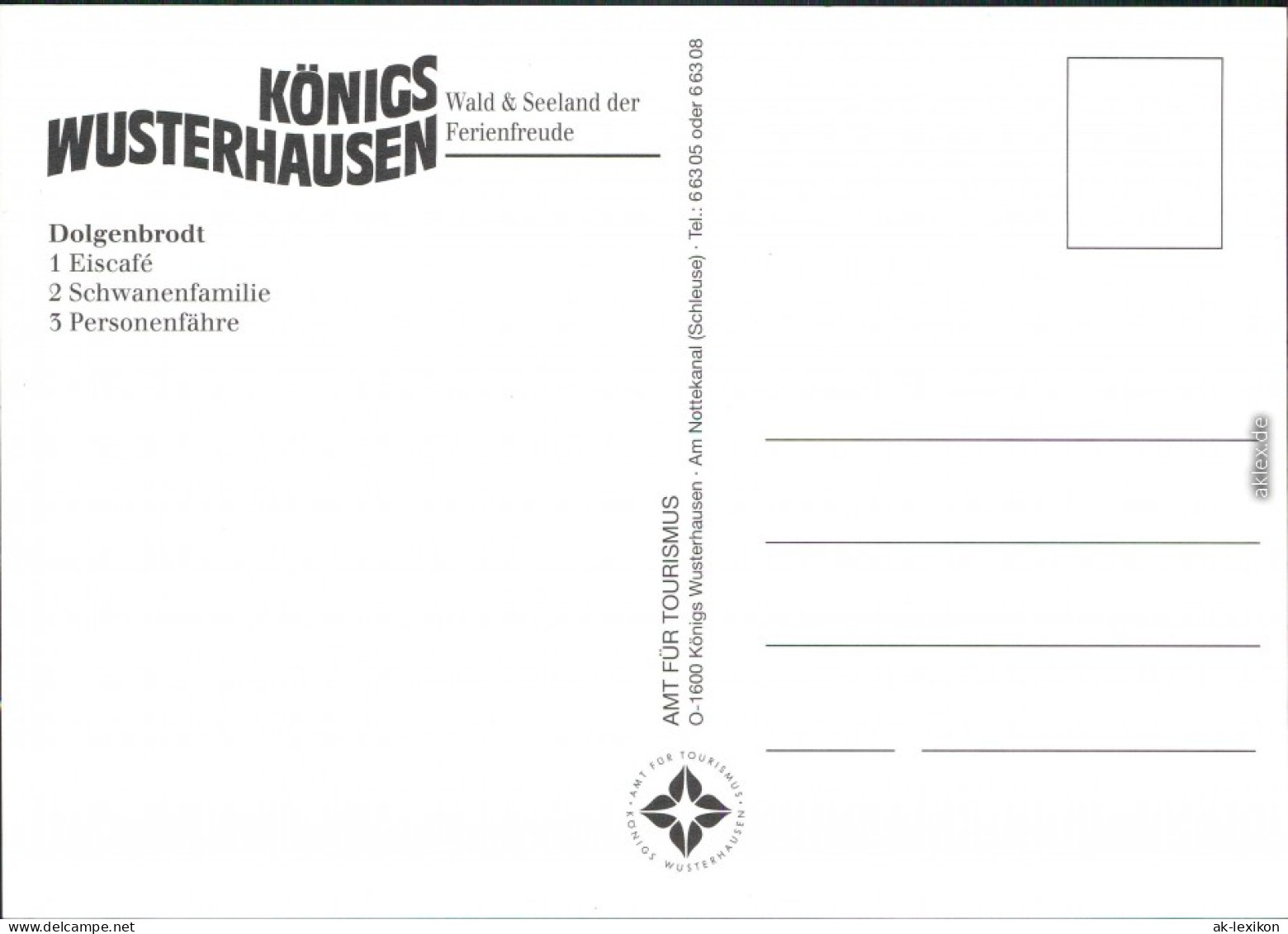 Königs Wusterhausen Dolgenbrodt Eiscafé, Schwanenfamilie, Personenfähre 1995 - Königs-Wusterhausen