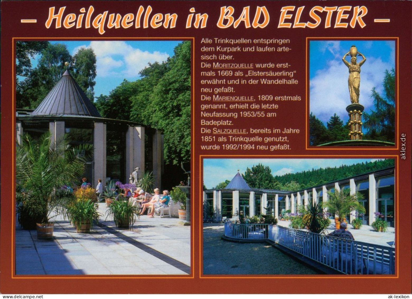 Ansichtskarte Bad Elster Moritzquelle, Marienquelle, Salzquelle 2002 - Bad Elster