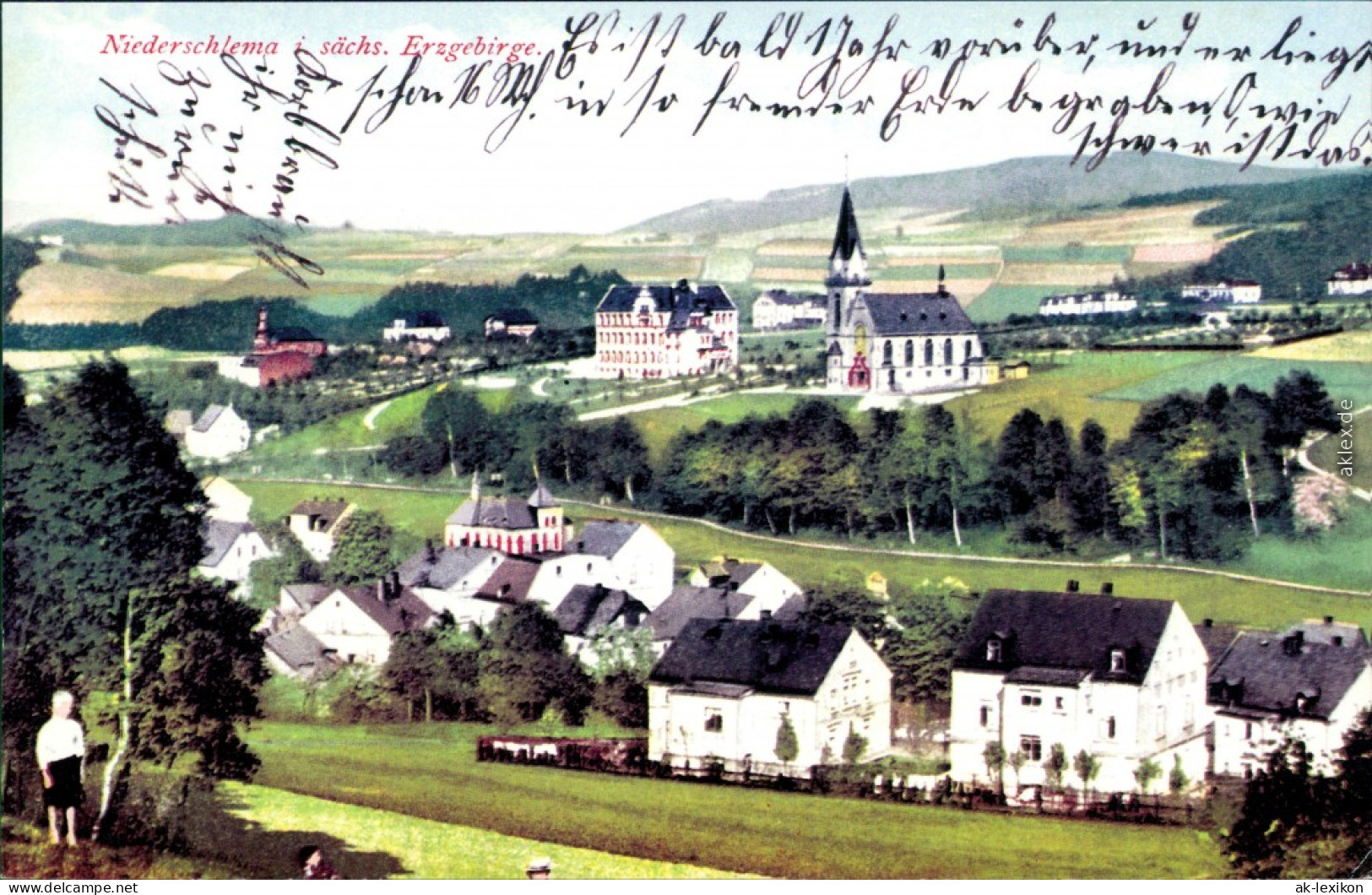 REPRO Ansichtskarte Niederschlema-Bad Schlema - Blick Auf Den Ort 1900/1998 - Bad Schlema