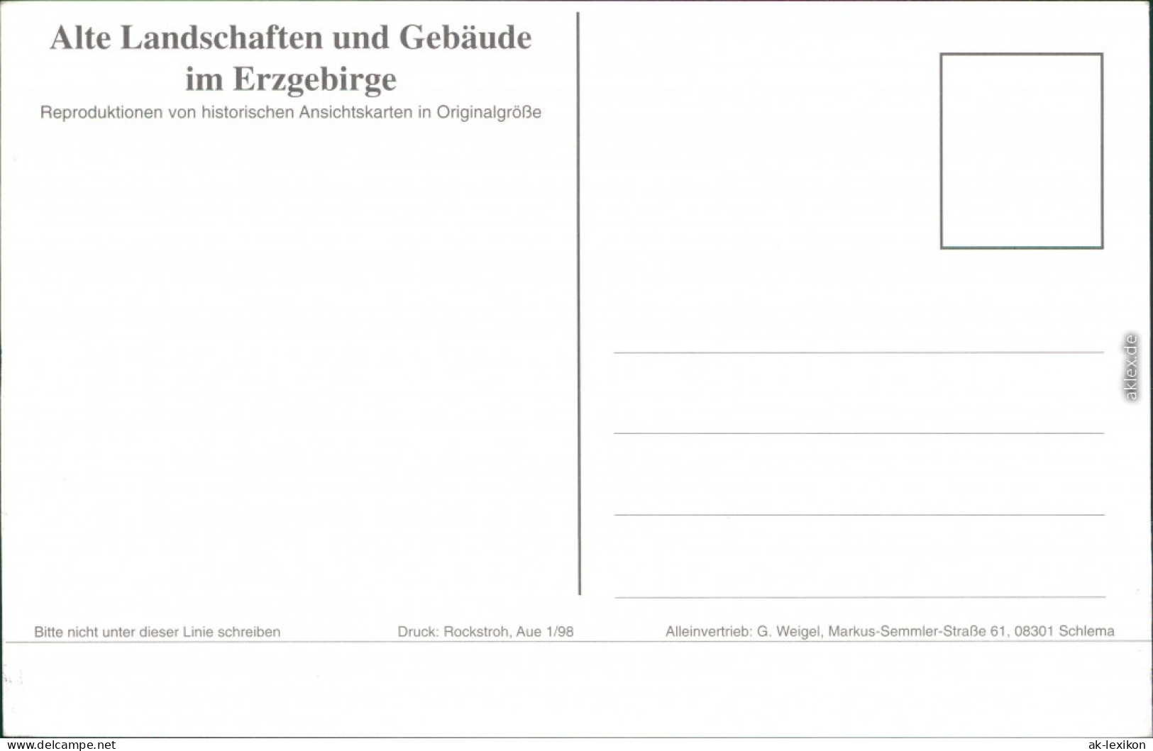 REPRO Ansichtskarte Niederschlema-Bad Schlema - Blick Auf Den Ort 1900/1998 - Bad Schlema