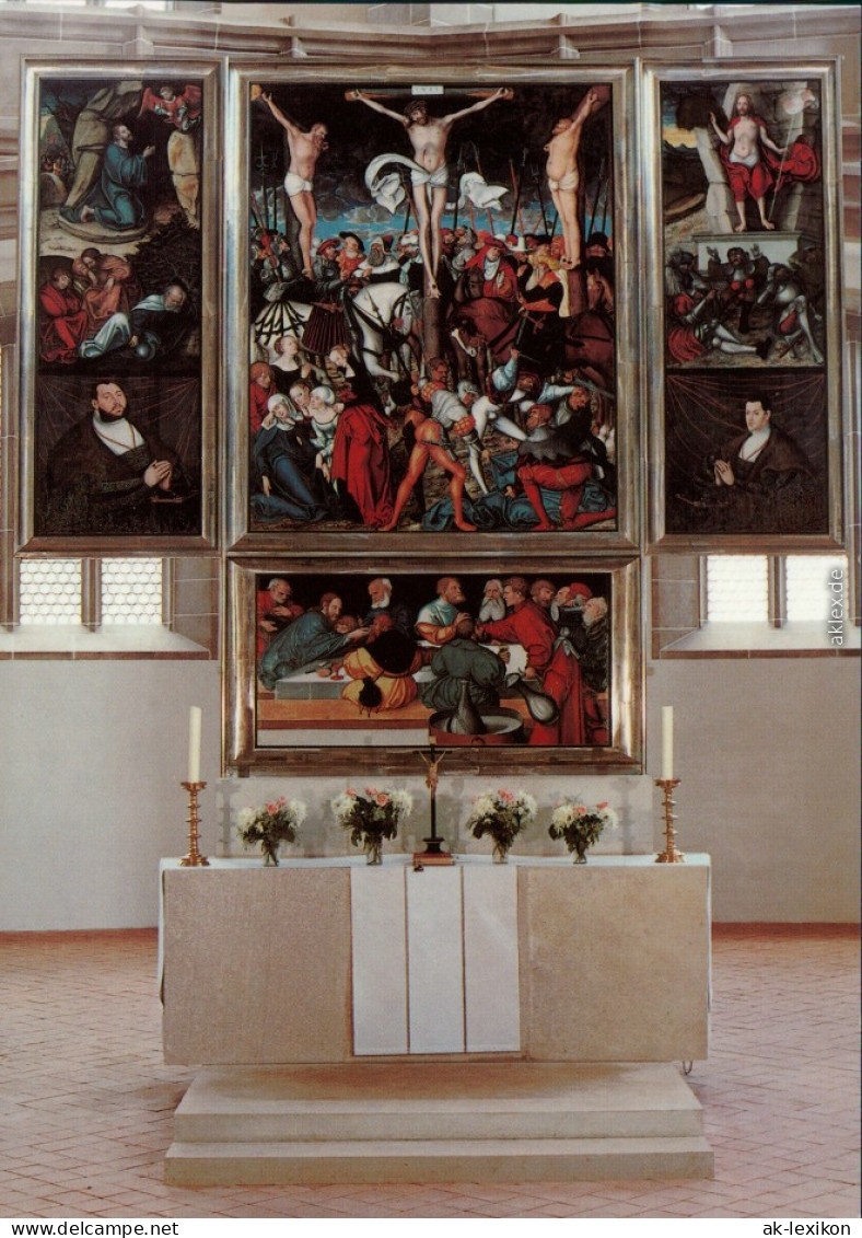 Schneeberg (Erzgebirge) St. Wolfgangs-Kirche - Gemalter Flügelaltar 1995 - Schneeberg