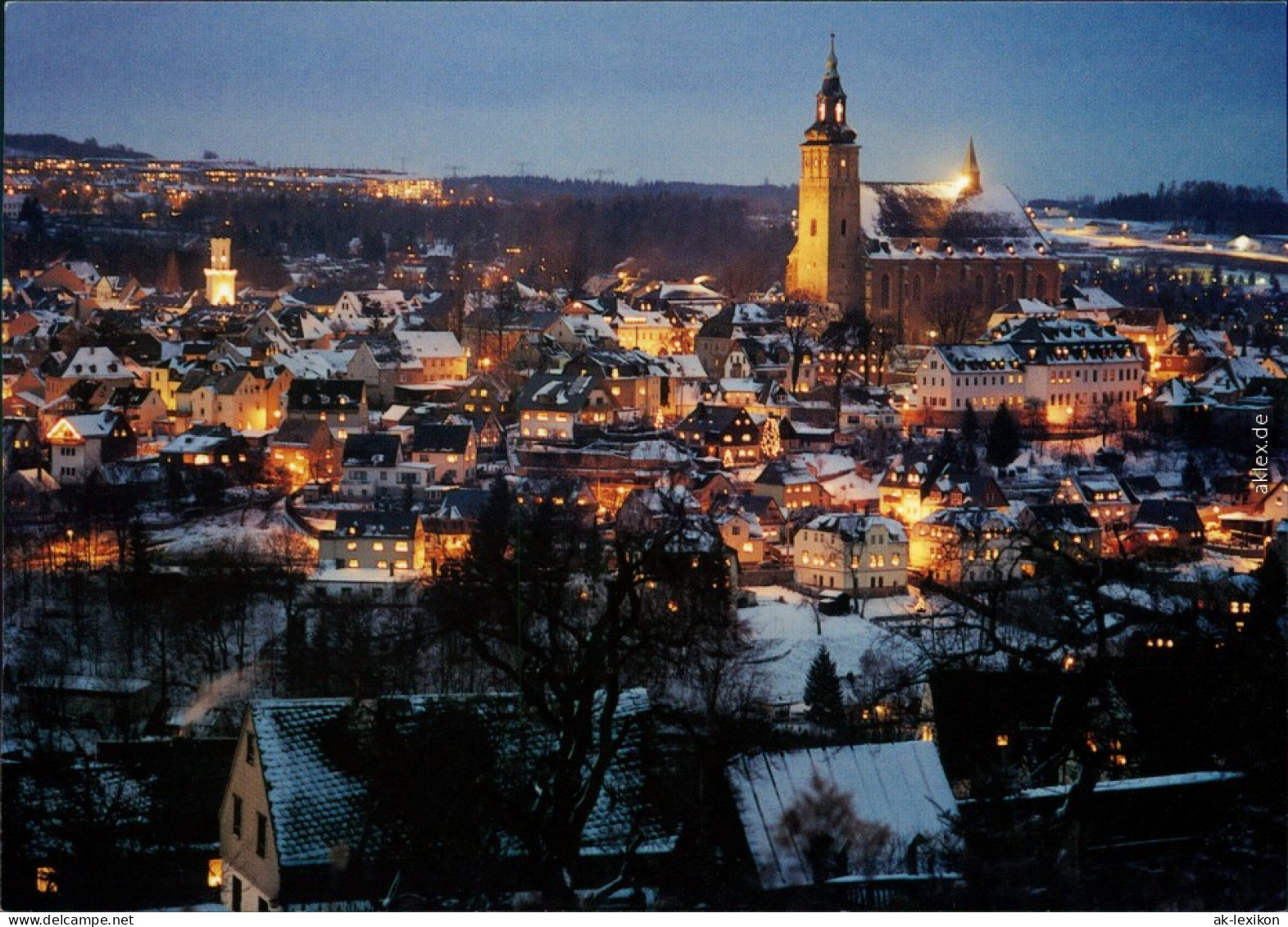 Ansichtskarte Schneeberg (Erzgebirge) Blick Auf Den Ort Zur Weihnacht 1995 - Schneeberg