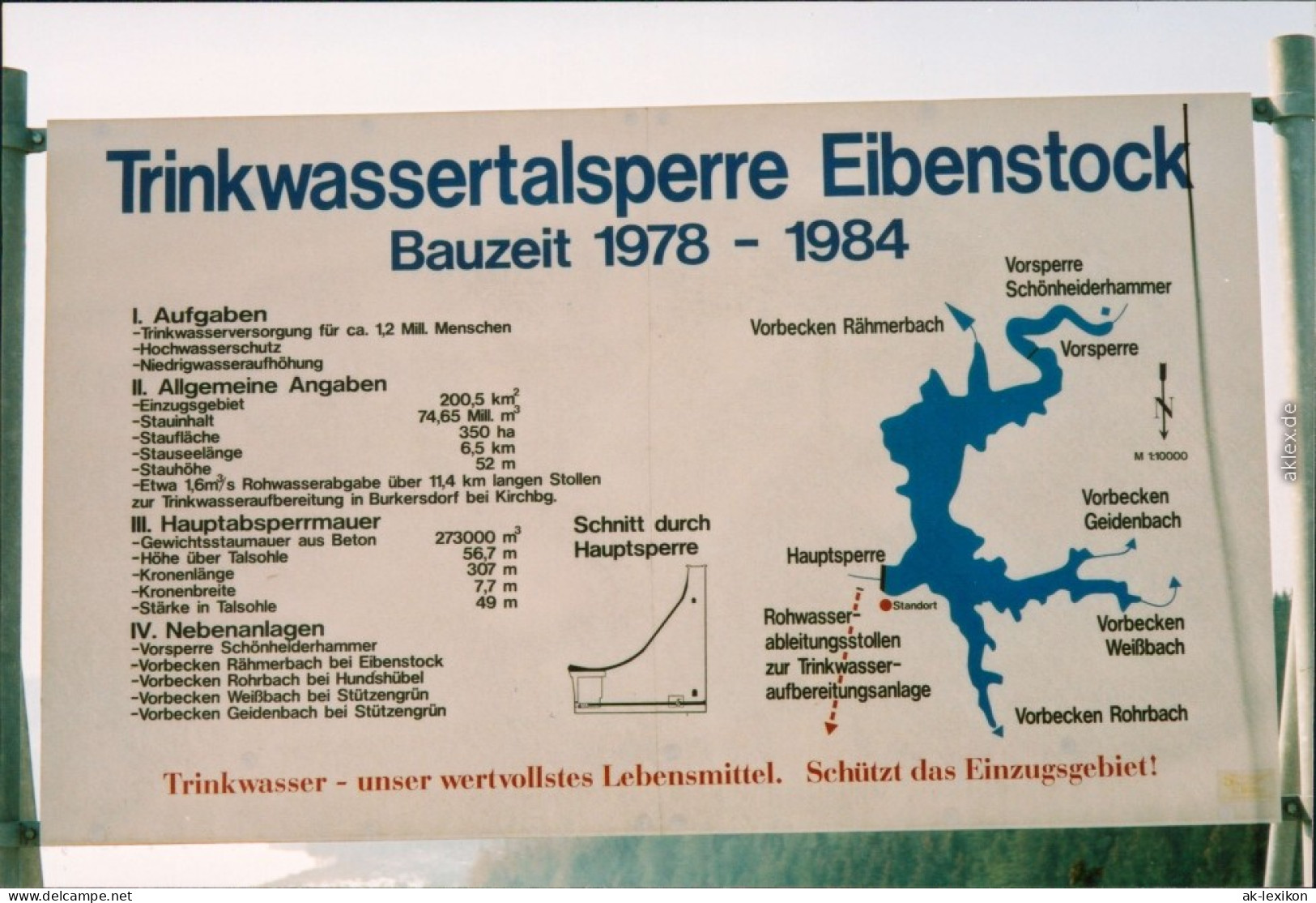 Ansichtskarte Eibenstock Trinkwassertalsperre Eibenstock - Infotafel 1995 - Eibenstock