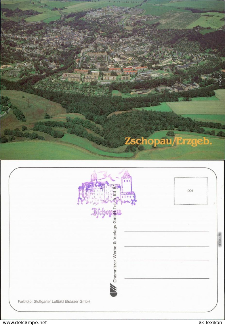 Ansichtskarte Zschopau Luftbild 1995 - Zschopau