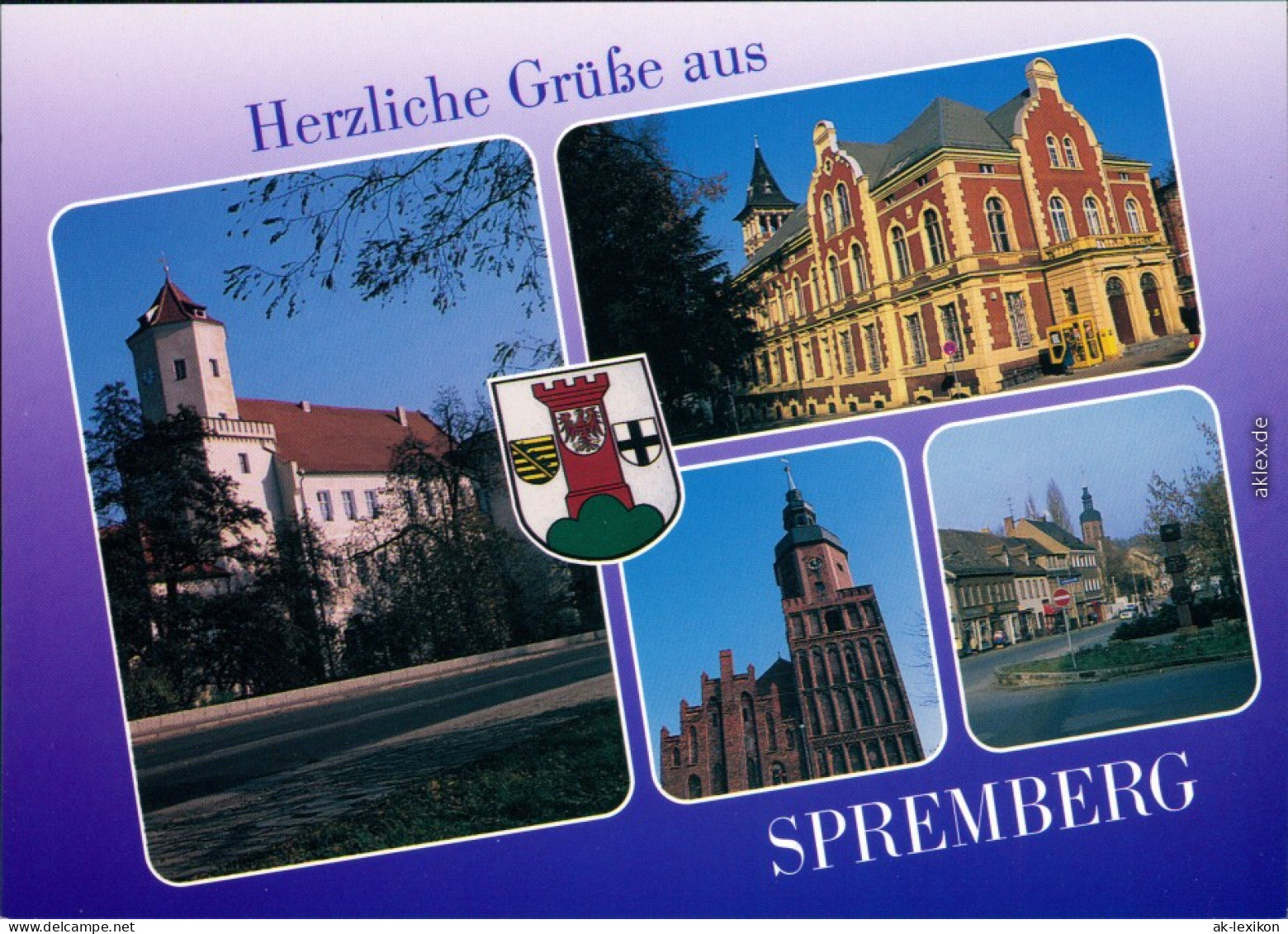 Ansichtskarte Spremberg Grodk Schloß, Post, Ev. Kirche, Innenstadt 1999 - Spremberg