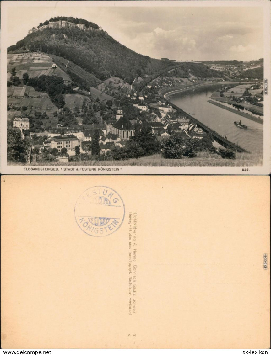 Ansichtskarte Königstein (Sächsische Schweiz) Festung Königstein 1930 - Koenigstein (Saechs. Schw.)