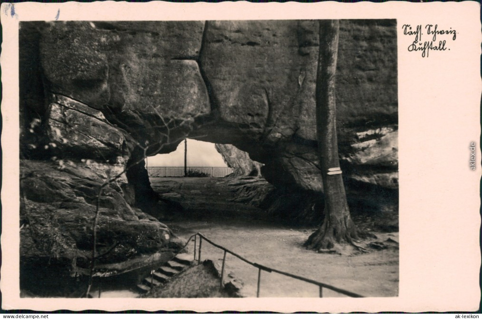 Ansichtskarte Kirnitzschtal Kuhstall, Himmelsleiter - Sächsische Schweiz 1937 - Kirnitzschtal