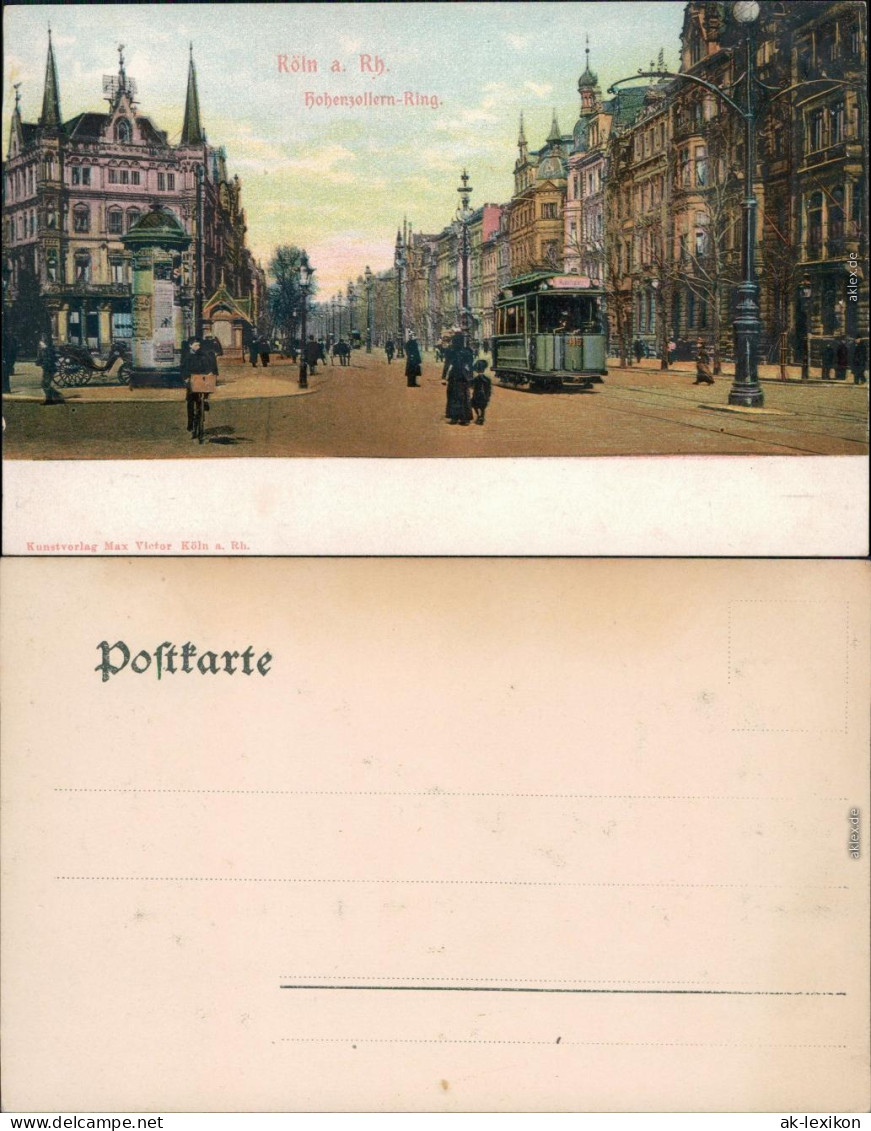 Ansichtskarte Köln Hohenzollernring - Straßenbahn 1908 Prägekarte - Koeln