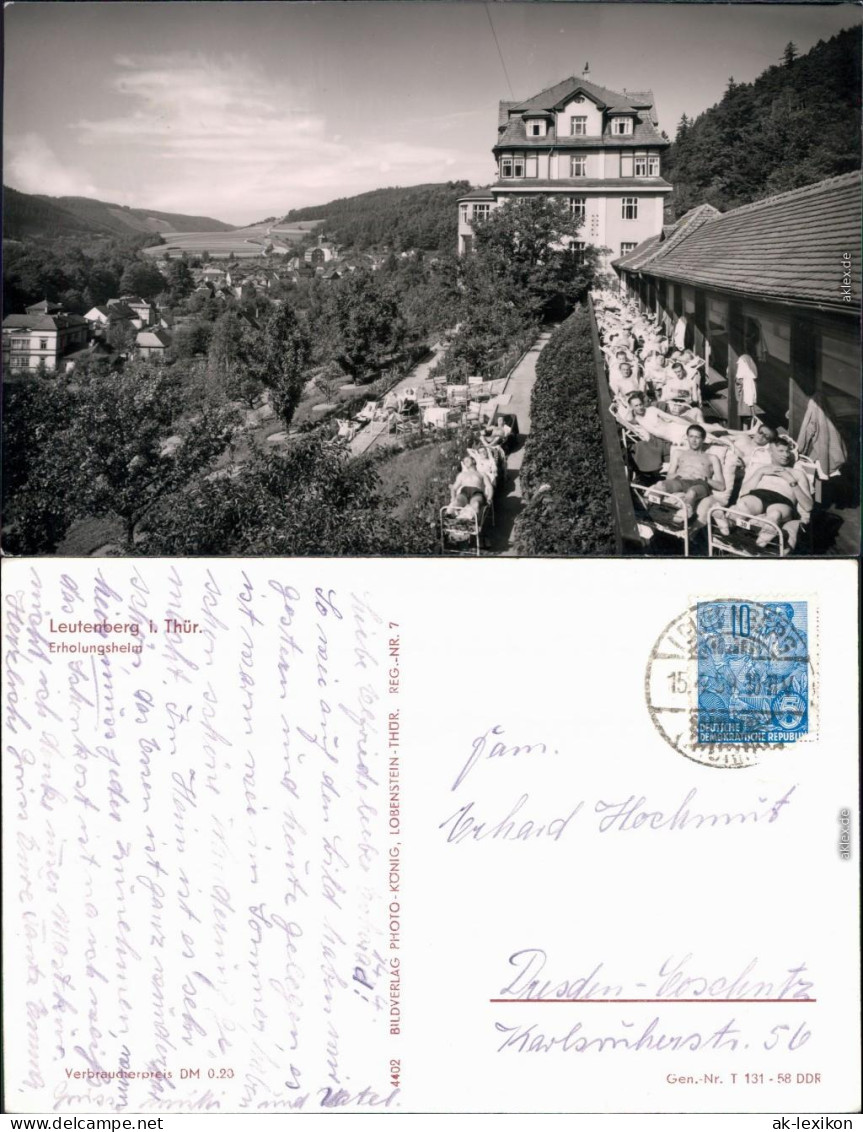 Ansichtskarte Leutenberg FDGB-Erholungsheim "Sormitzblick" 1958 - Leutenberg