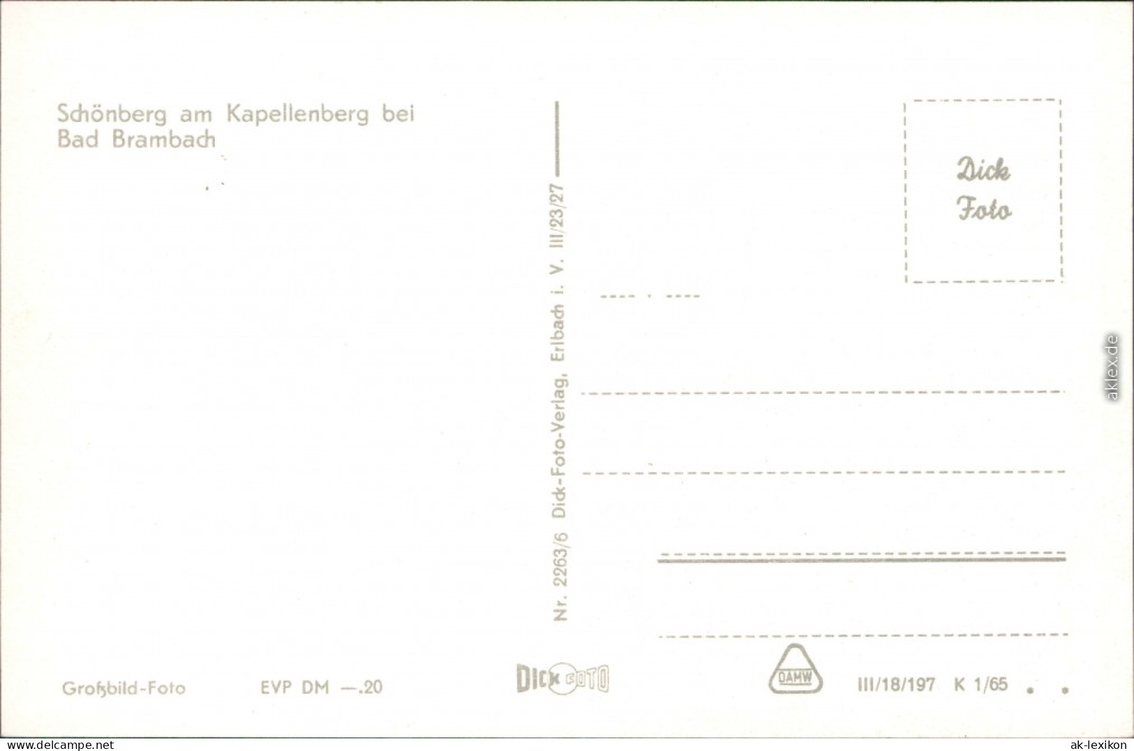 Ansichtskarte Schönberg Am Kapellenberg-Bad Brambach Blick Auf Den Ort 1965 - Bad Brambach