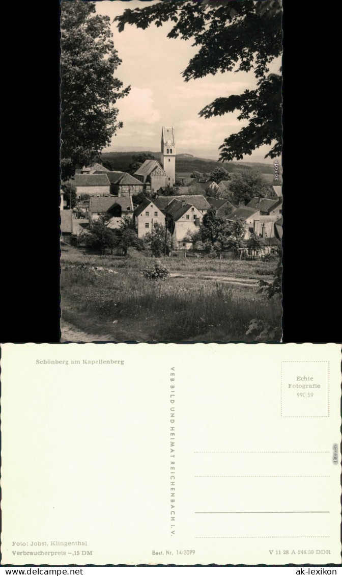 Ansichtskarte Schönberg Am Kapellenberg-Bad Brambach Blick Auf Den Ort 1959 - Bad Brambach