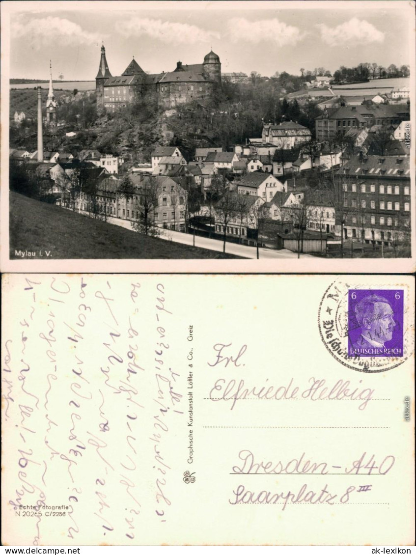 Ansichtskarte Mylau Blick Auf Die Stadt 1944 - Mylau