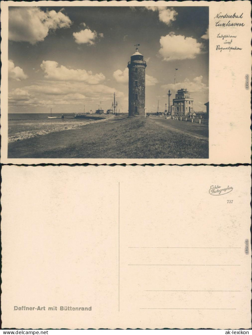 Ansichtskarte Cuxhaven Leuchtturm Und Station 1932  - Cuxhaven