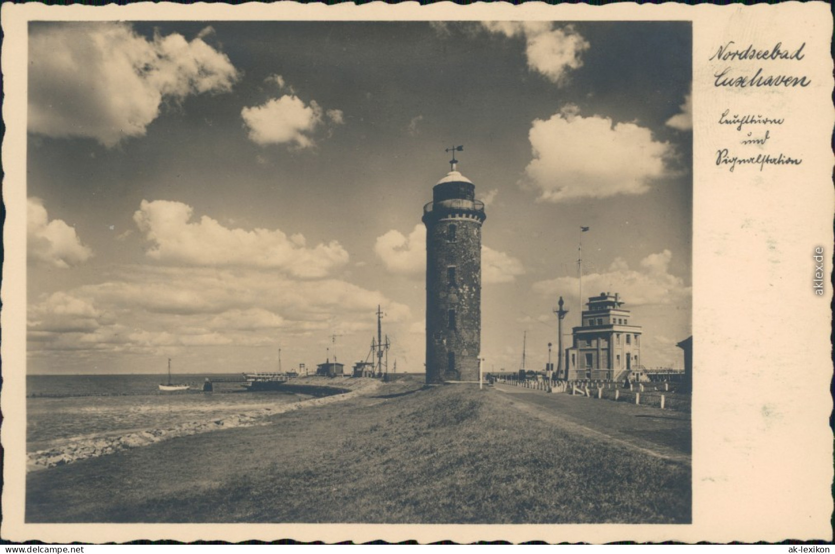 Ansichtskarte Cuxhaven Leuchtturm Und Station 1932  - Cuxhaven