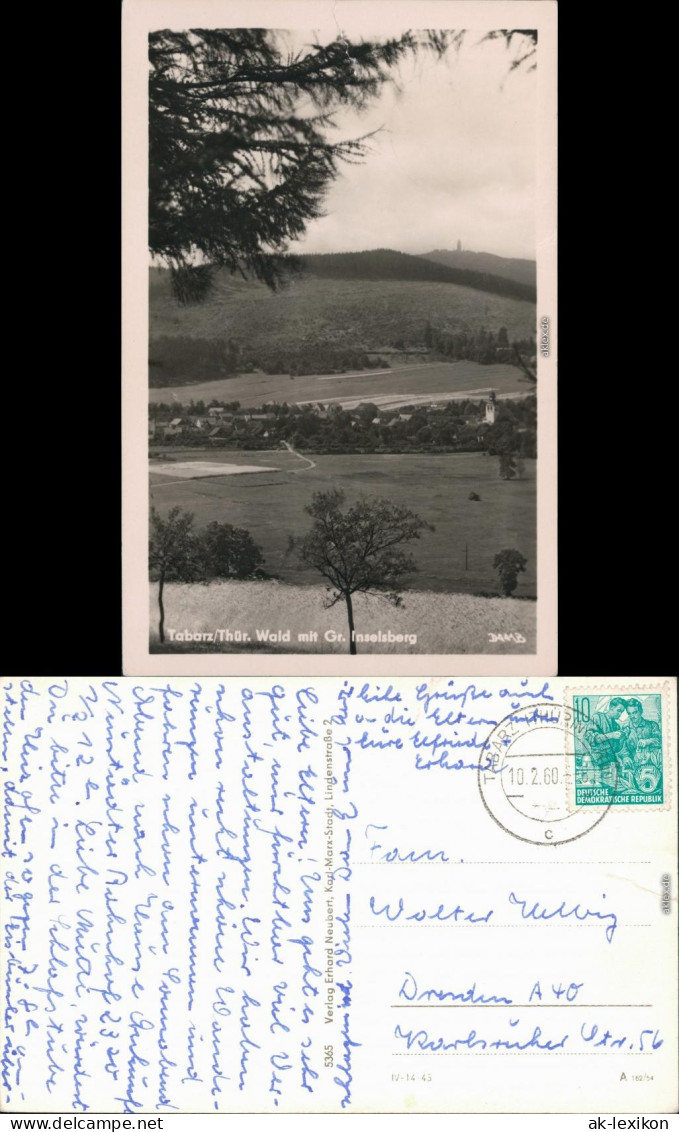 Ansichtskarte Tabarz/Thüringer Wald Blick Auf Den Ort Mit Gr. Inselsberg 1960 - Tabarz