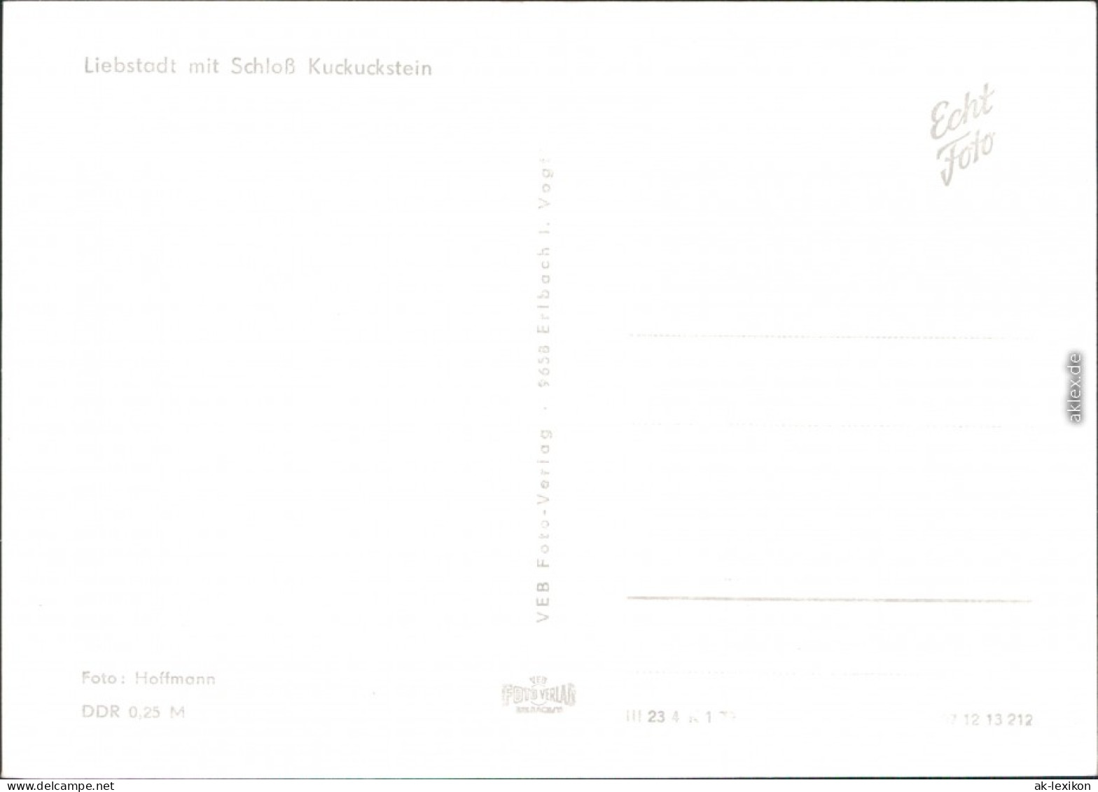 Ansichtskarte Liebstadt Schloß Kuckuckstein 1979 - Liebstadt