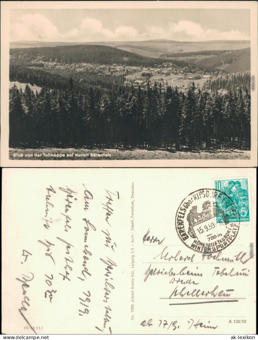 Bärenfels (Erzgebirge)-Altenberg (Erzgebirge) Blick Auf Den Ort 1955 - Altenberg