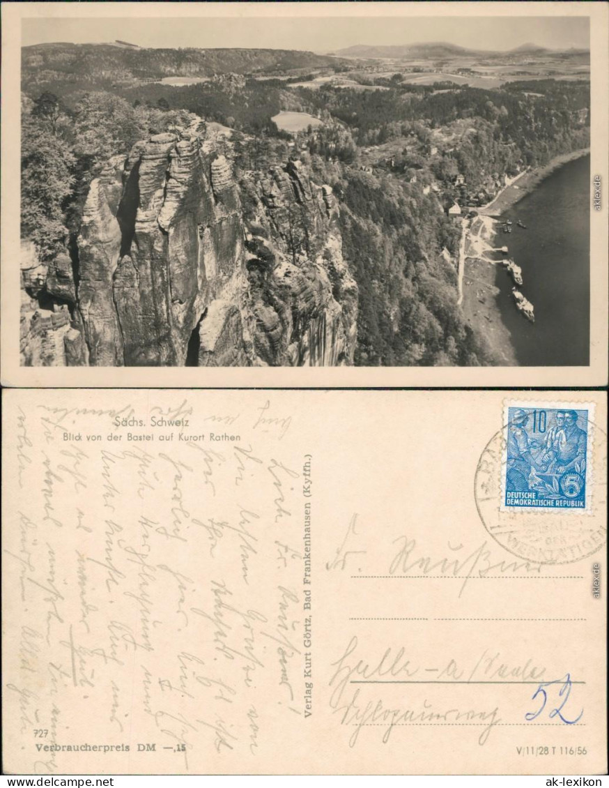 Ansichtskarte Rathen Blick Von Der Bastei 1956 - Rathen