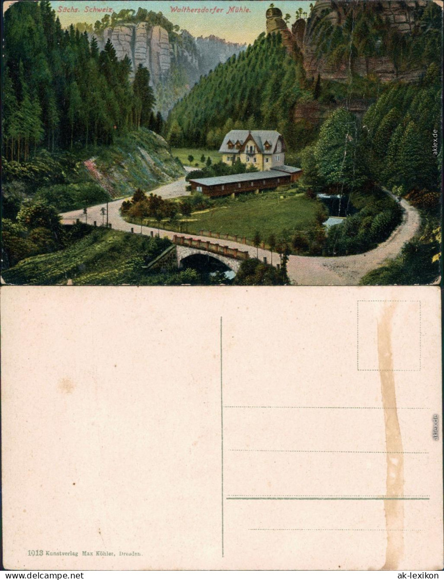 Ansichtskarte Porschdorf-Bad Schandau Walthersdorfer Mühle 1905 - Bad Schandau