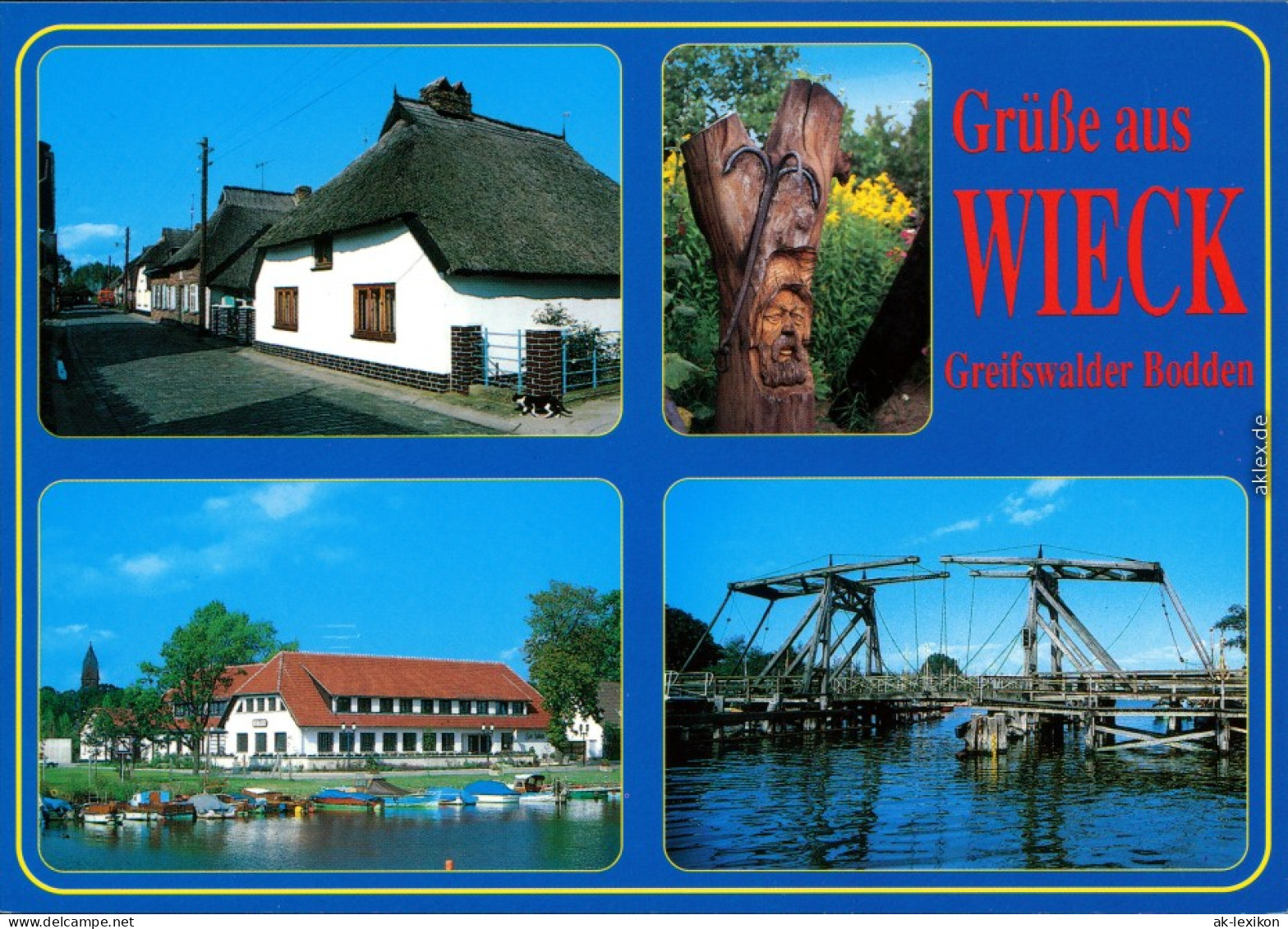 Wieck-Greifswald Greifswalder Bodden: Schilfhäuser, Bootsanlegestelle,  2000 - Greifswald