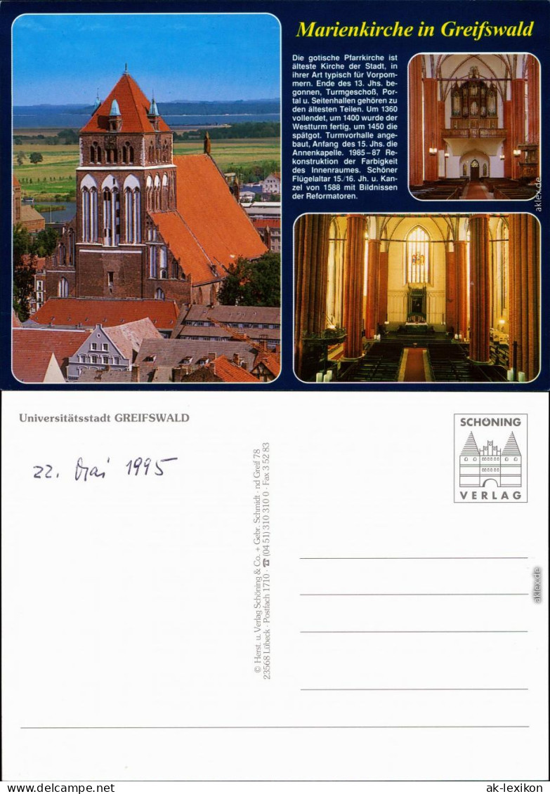 Ansichtskarte Greifswald St. Marienkirche  Cc 1995 - Greifswald