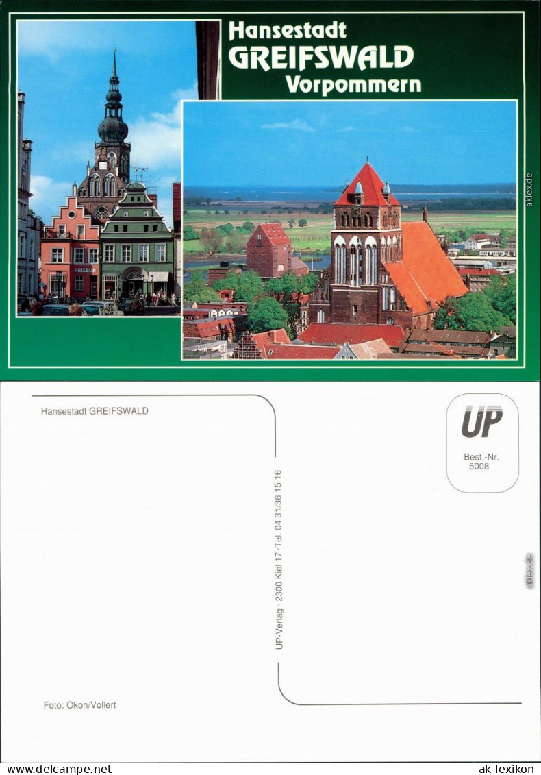 Ansichtskarte Greifswald Kirche, Markt Mit Geschäfte 1995 - Greifswald