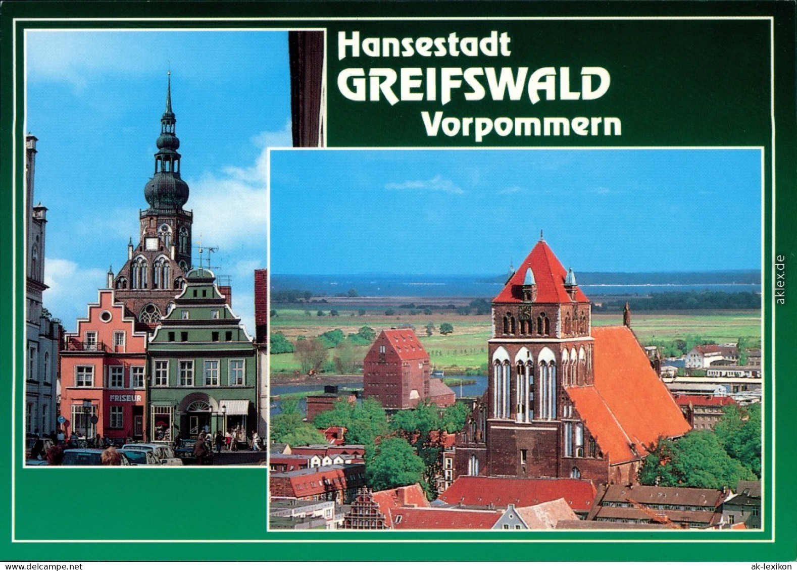 Ansichtskarte Greifswald Kirche, Markt Mit Geschäfte 1995 - Greifswald