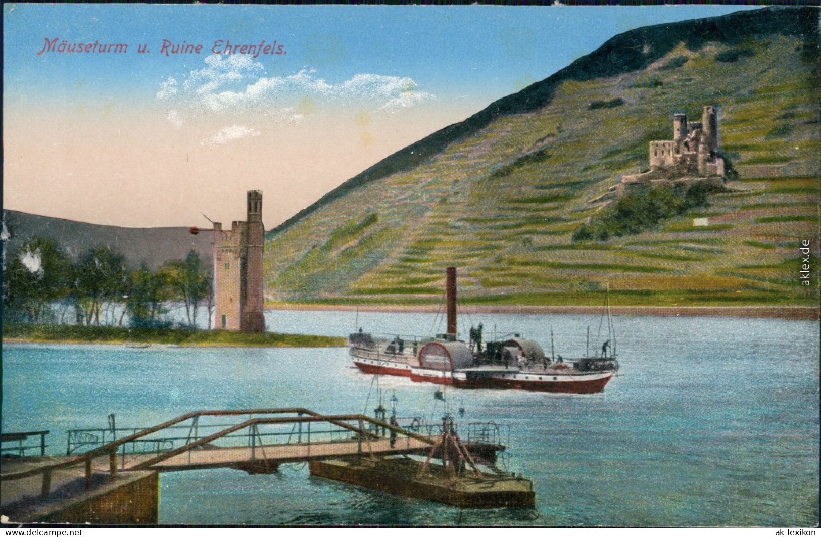 Ansichtskarte Bingen Am Rhein Binger Mäuseturm Und Burg/ Ruine Ehrenfels 1915 - Ruedesheim A. Rh.
