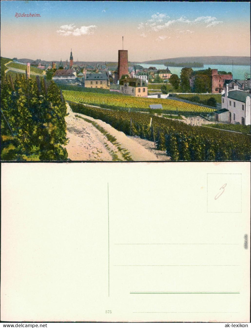 Ansichtskarte Rüdesheim (Rhein) Blick Auf Die Stadt 1915 - Rüdesheim A. Rh.